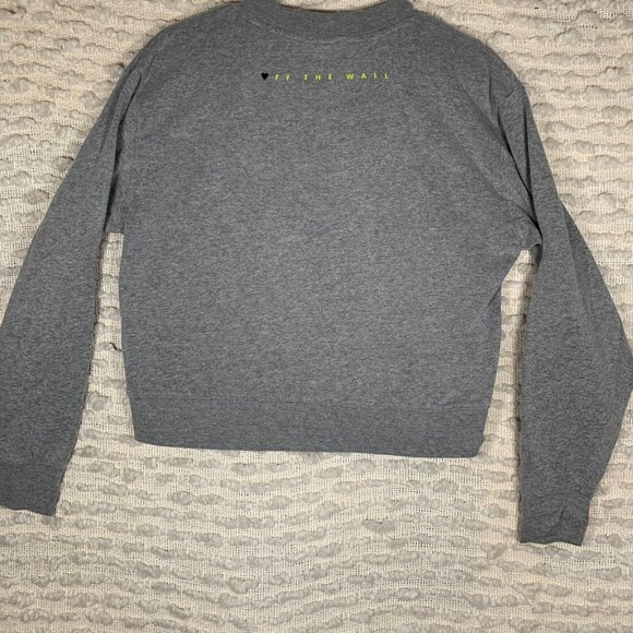 VANS WOMENS SMALL GRAY PULLOVER CREW NECK SWEATER COLORFUL LOGO SKATER - Picture 11 of 13